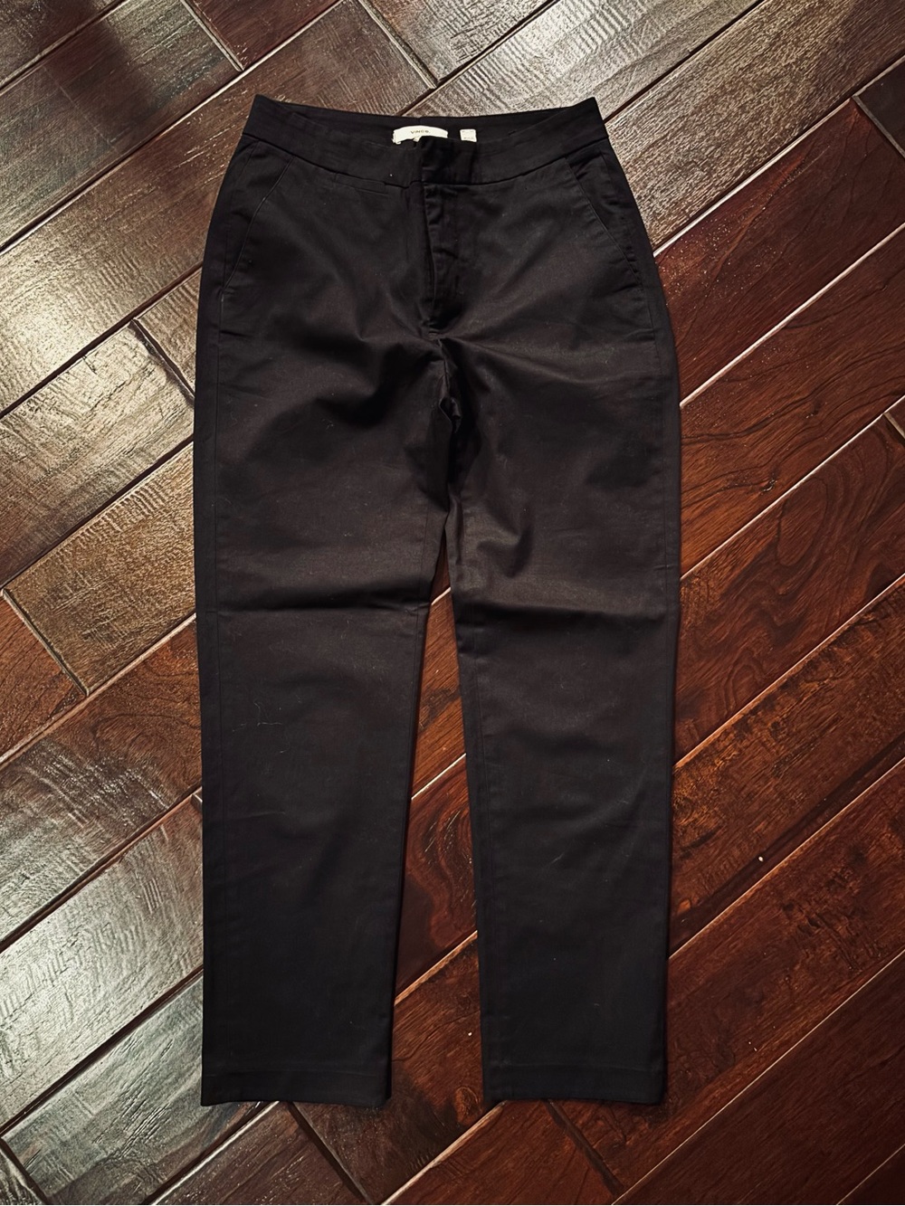 Vince Black Straight-Leg Ankle Chinos